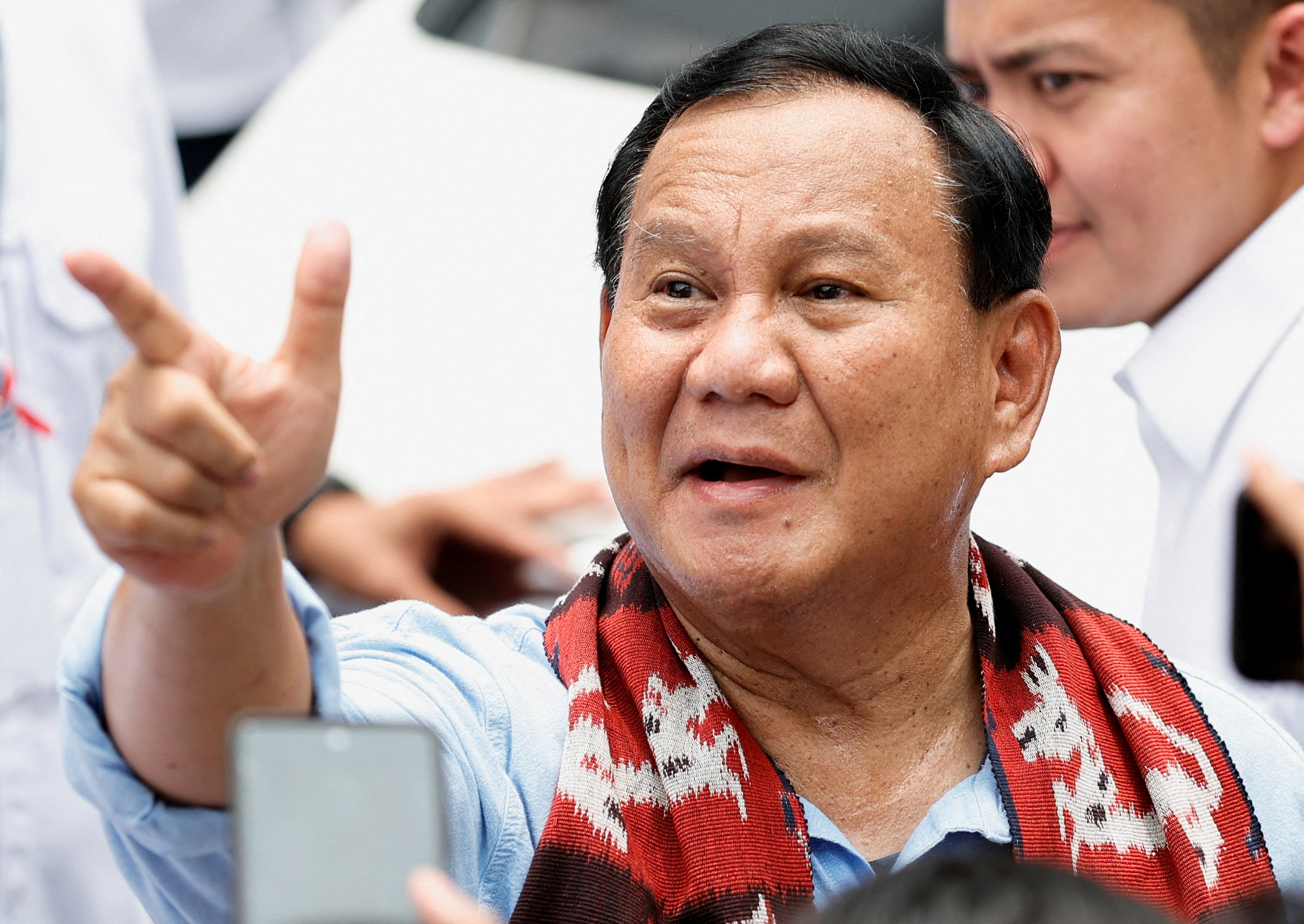 FILE PHOTO: Indonesia's presidential candidate, Prabowo Subianto, and his running mate, Gibran Rakabuming Raka, register for the next year's election in Jakarta