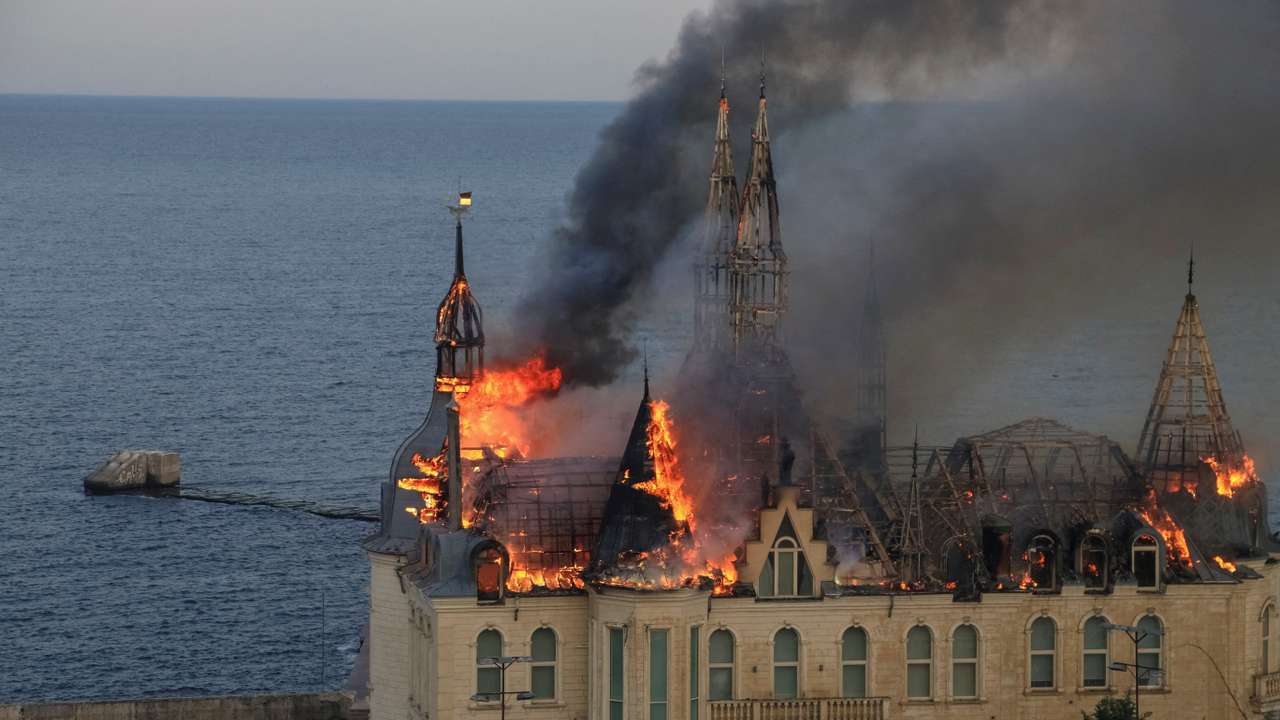 Aftermath of a Russian missile strike in Odesa