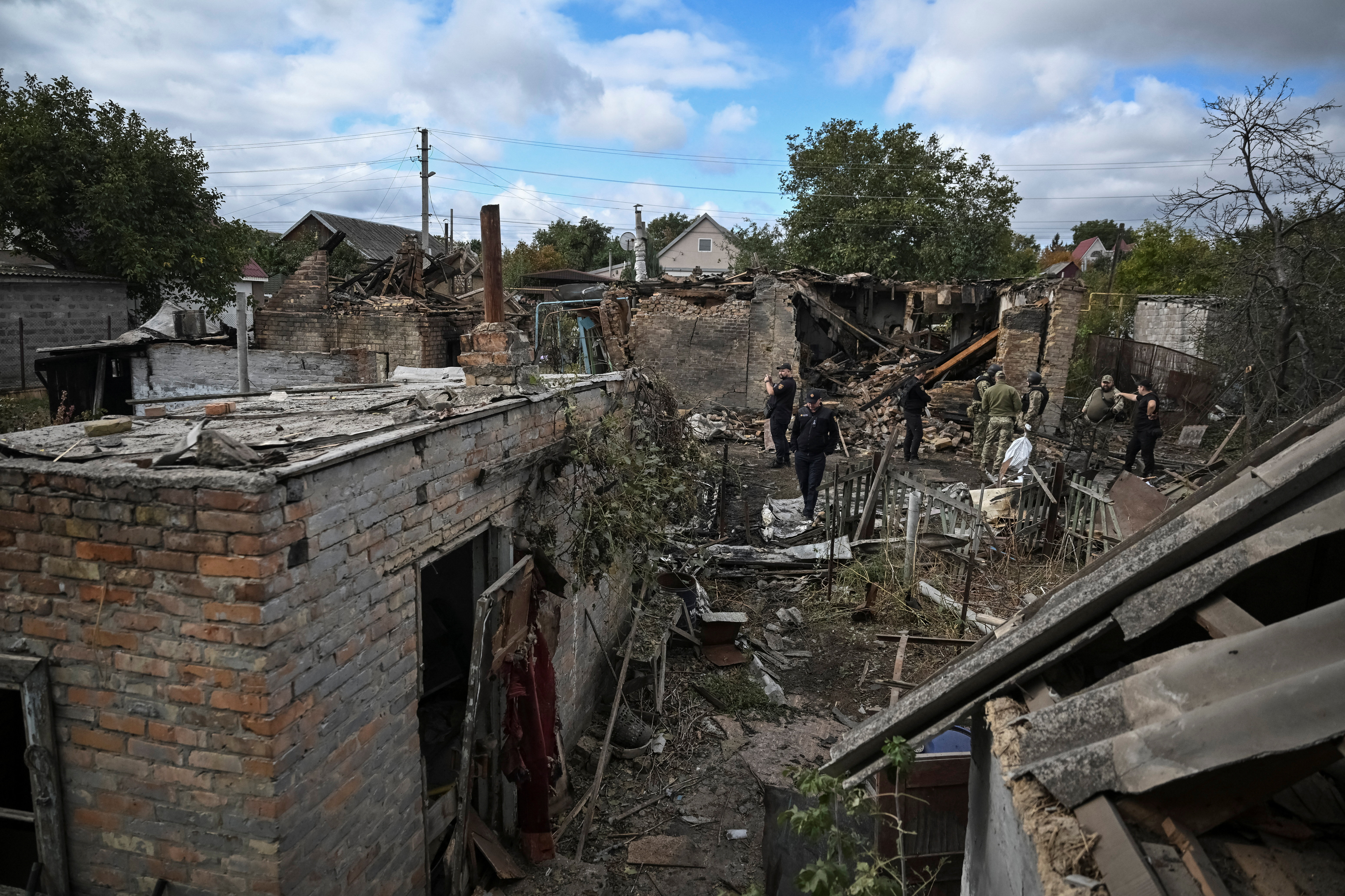 Aftermath of a Russian drone and missile strike in Zaporizhzhia
