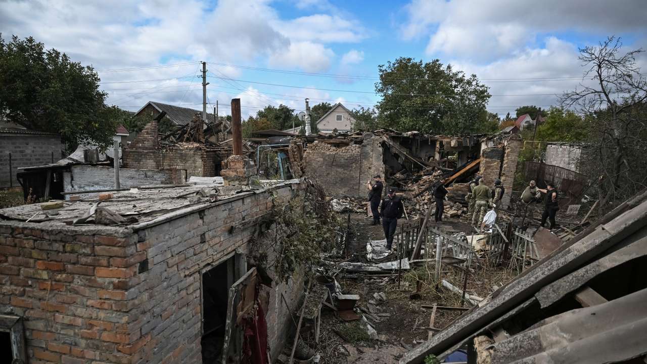 Aftermath of a Russian drone and missile strike in Zaporizhzhia