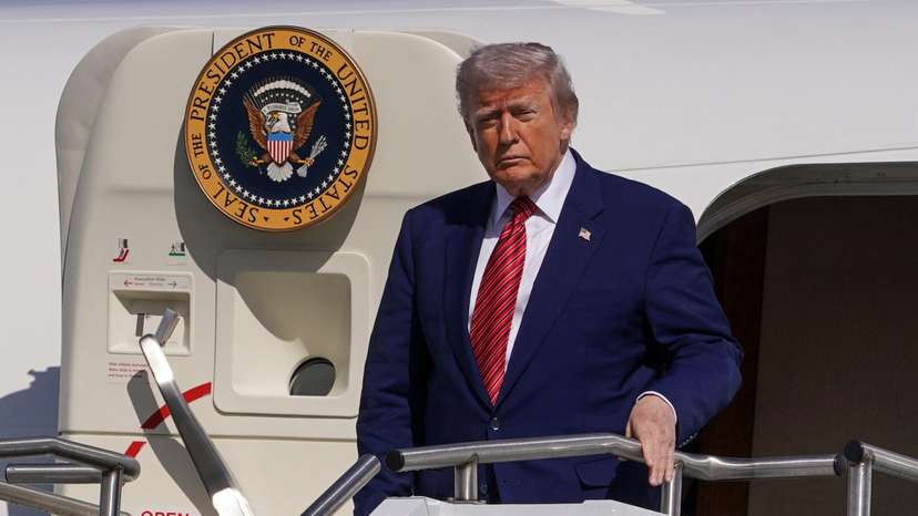 U.S. President Trump arrives in New Jersey