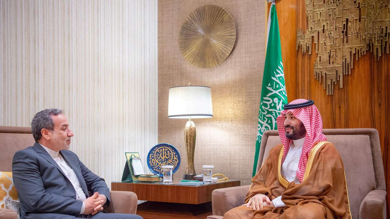 Saudi Crown Prince Mohammed bin Salman receives Iran's Foreign Minister Abbas Araqchi in Riyadh