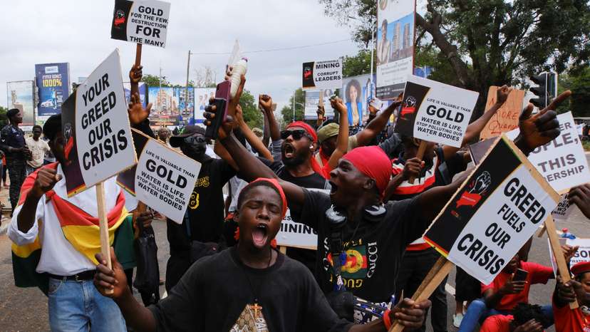 Ghanaians protest illegal mining and what organizers say is bad governance