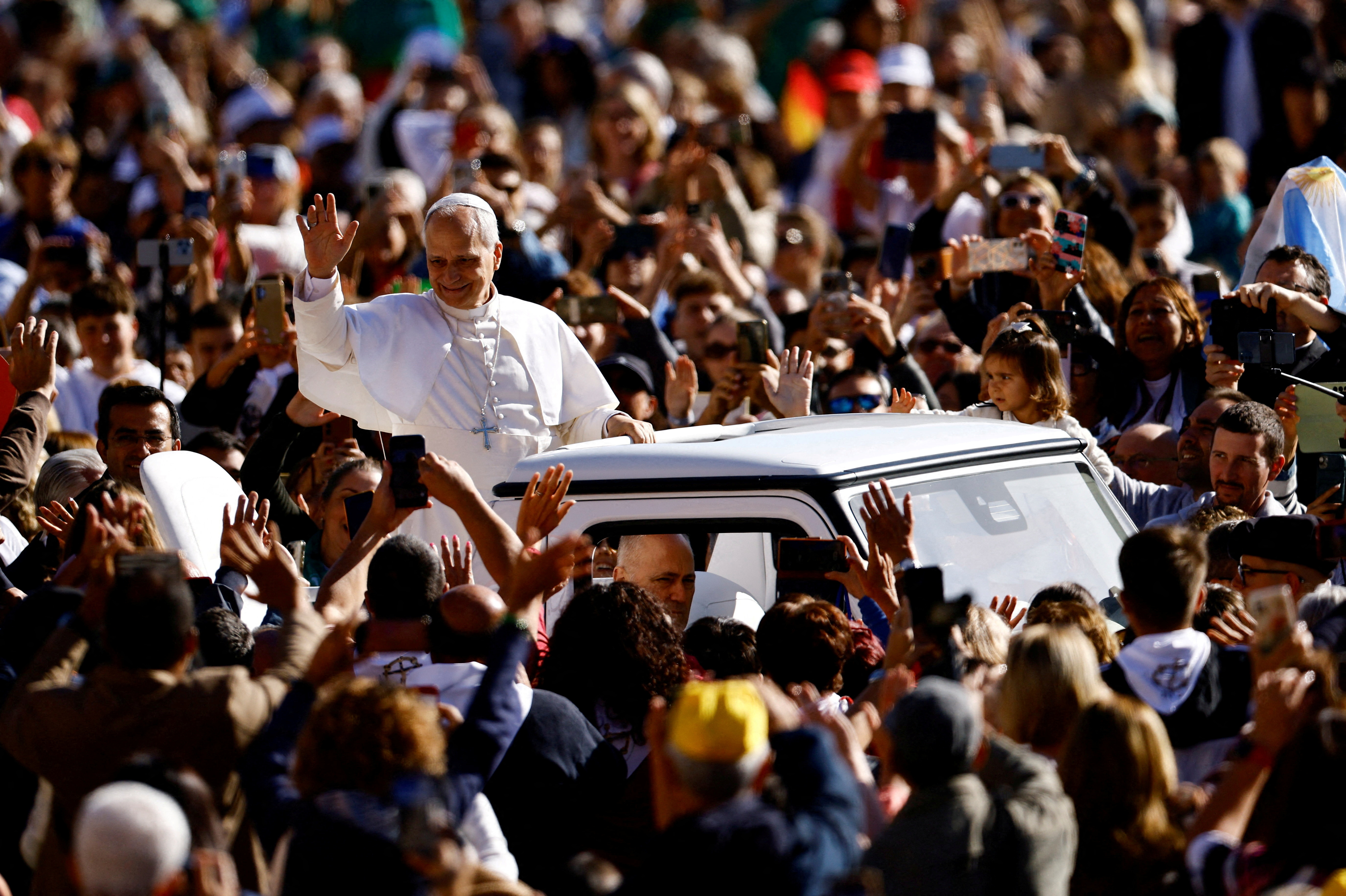 FILE PHOTO: Pope Leo XIV holds a Jubilee audience on the occasion of the Jubilee of Catechists in St.Peter's Square