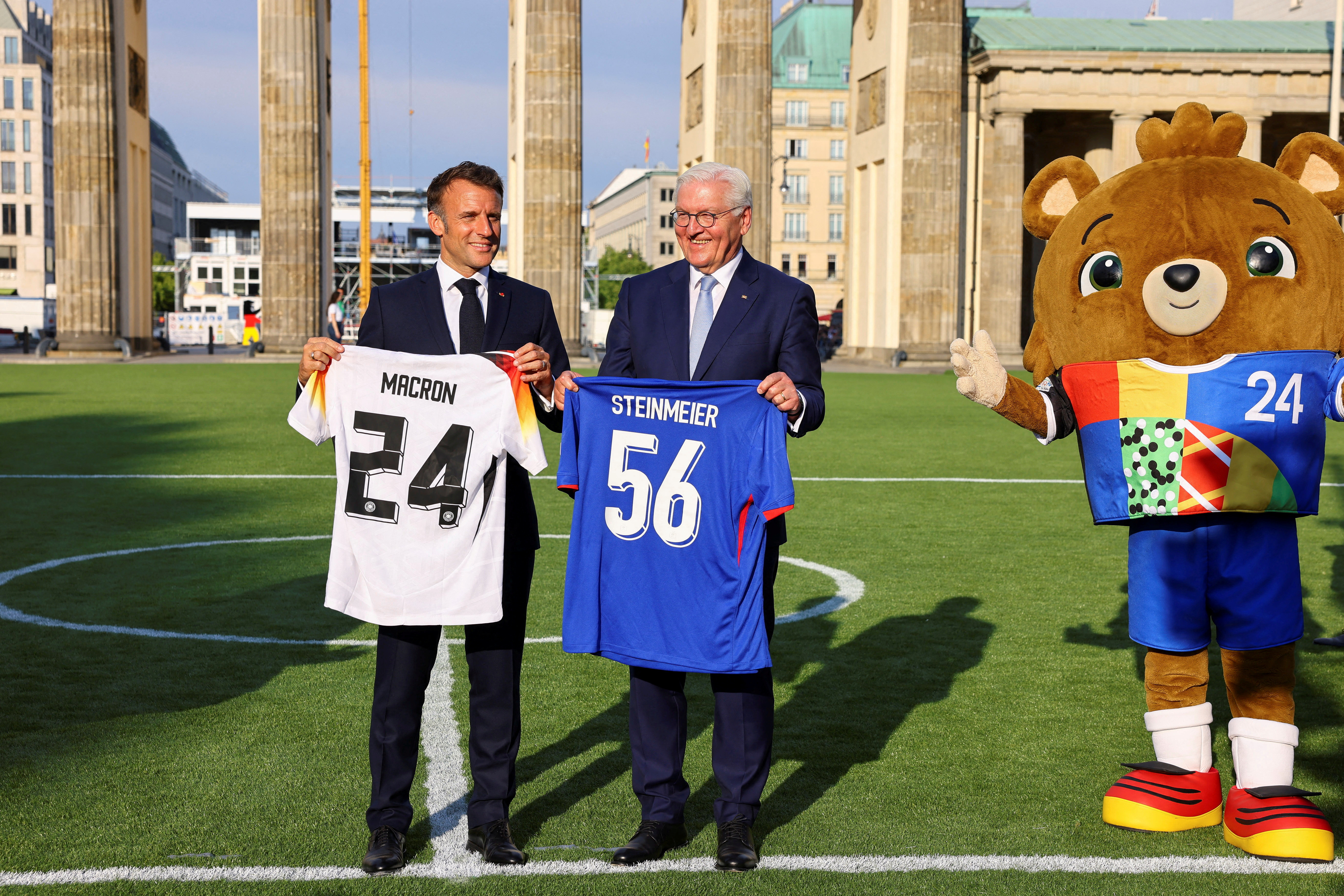 French President Macron visits Berlin