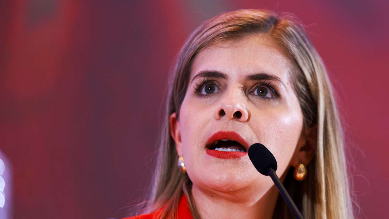 Laura Fernandez of the Sovereign People's Party (PPSO) holds a press conference after being elected president of Costa Rica, in San Jose