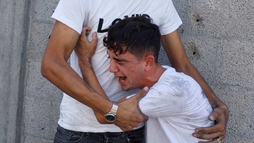 Aftermath of Israeli strikes in Khan Younis