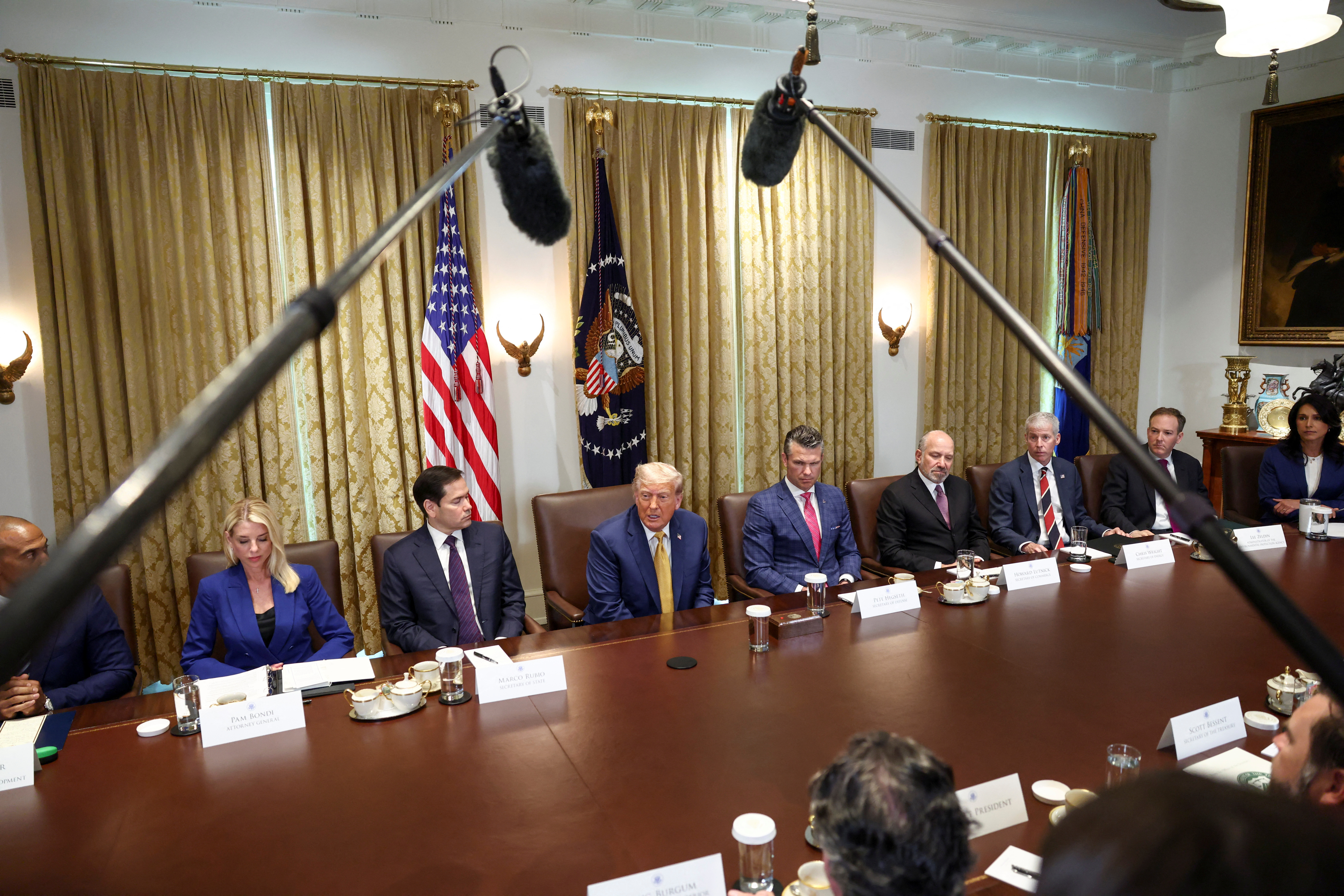 U.S. President Trump holds a cabinet meeting at the White House in Washington