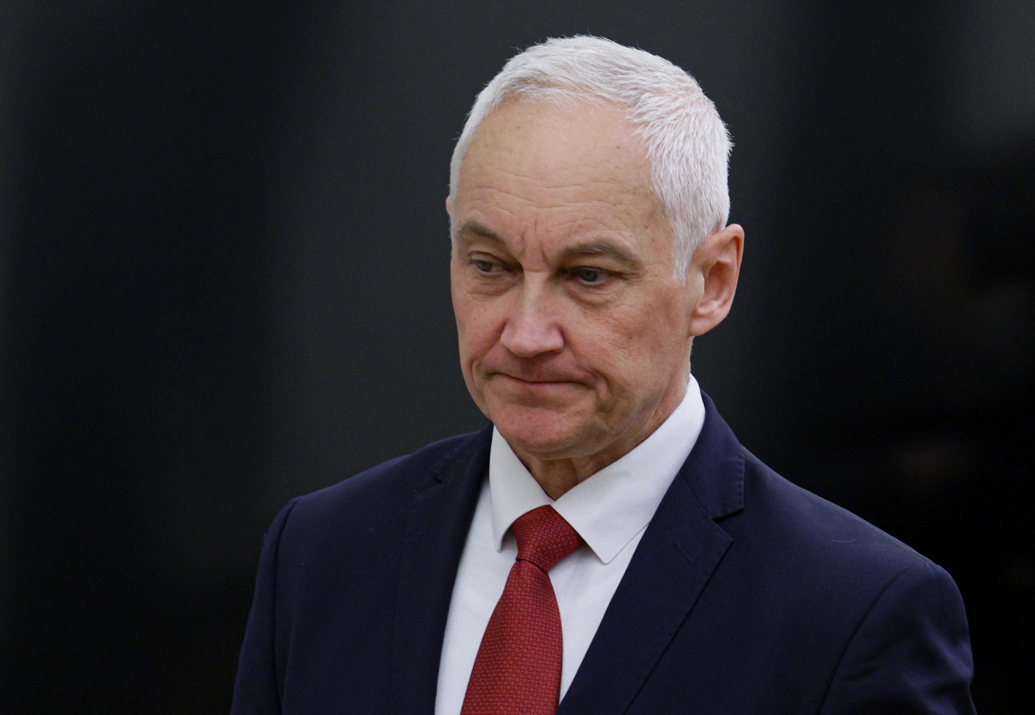 Russian Defence Minister Belousov attends a meeting of Russian President Vladimir Putin with commanders of troops of military districts, in Moscow