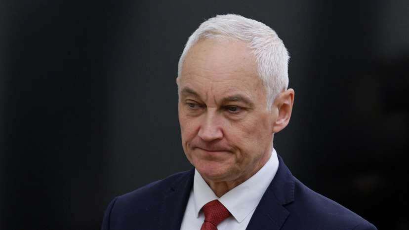 Russian Defence Minister Belousov attends a meeting of Russian President Vladimir Putin with commanders of troops of military districts, in Moscow