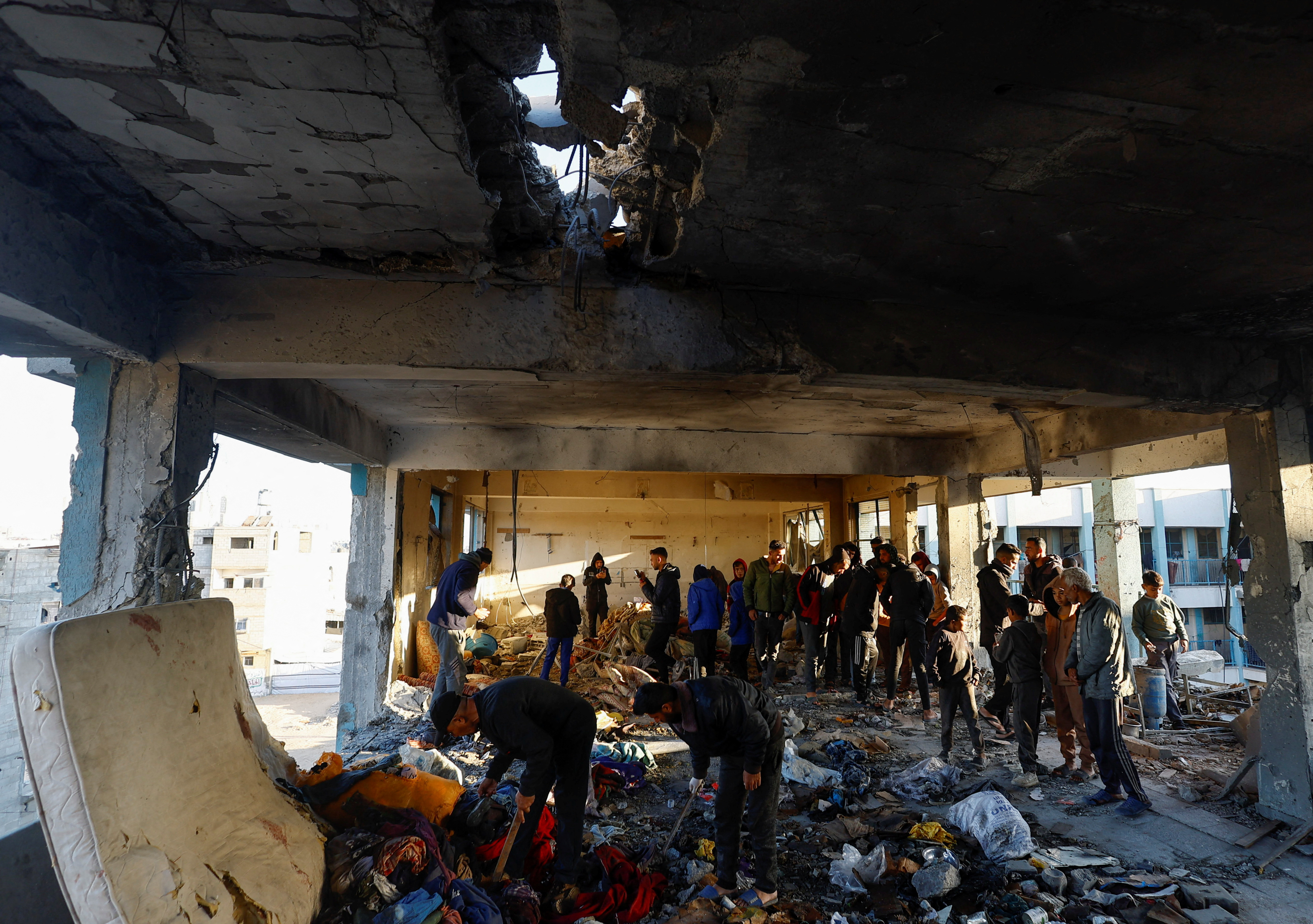 Aftermath of Israeli strikes in Khan Younis