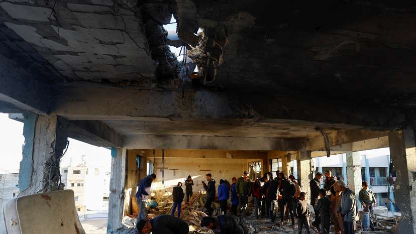 Aftermath of Israeli strikes in Khan Younis