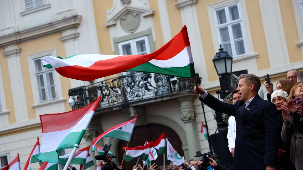 Magyar, leader of the opposition TISZA party, campaign tour in Gyor
