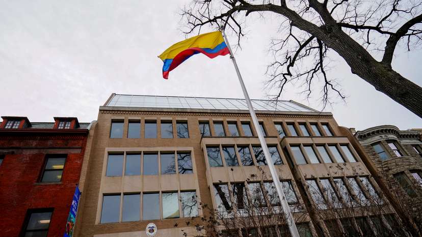 Colombia's embassy after U.S. President Trump said he would impose retaliatory measures