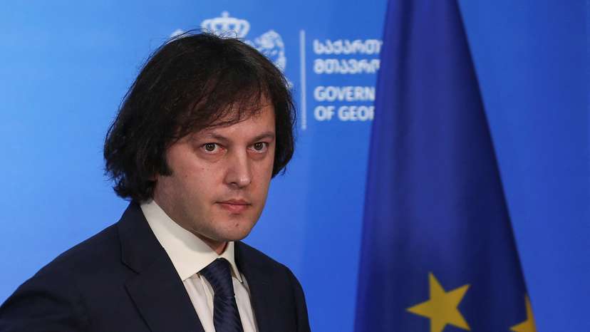 Georgia's Prime Minister Kobakhidze attends a briefing in Tbilisi
