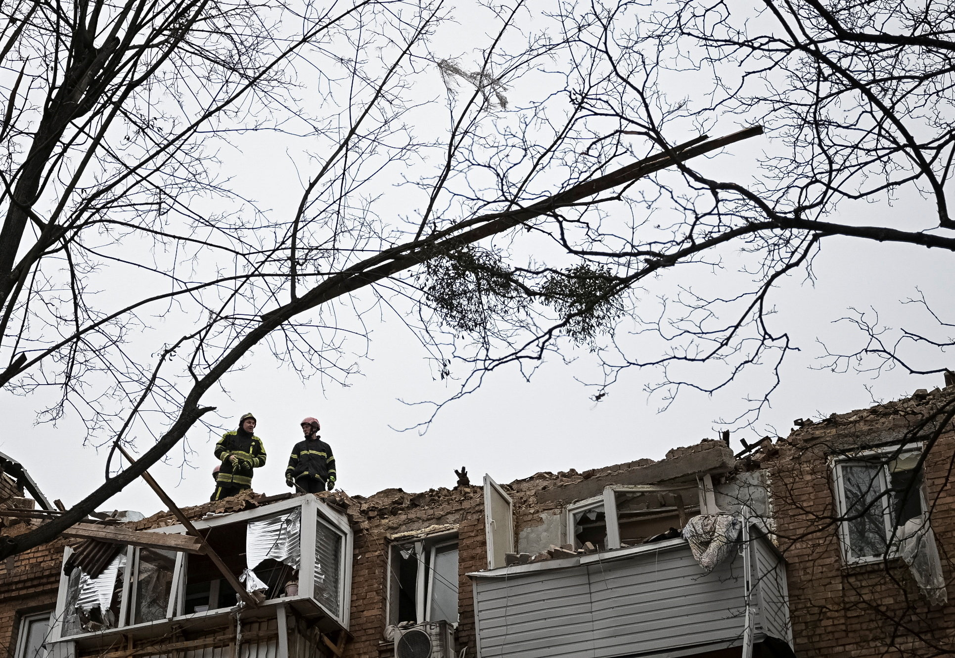 Russian missile and drone strike in Kyiv