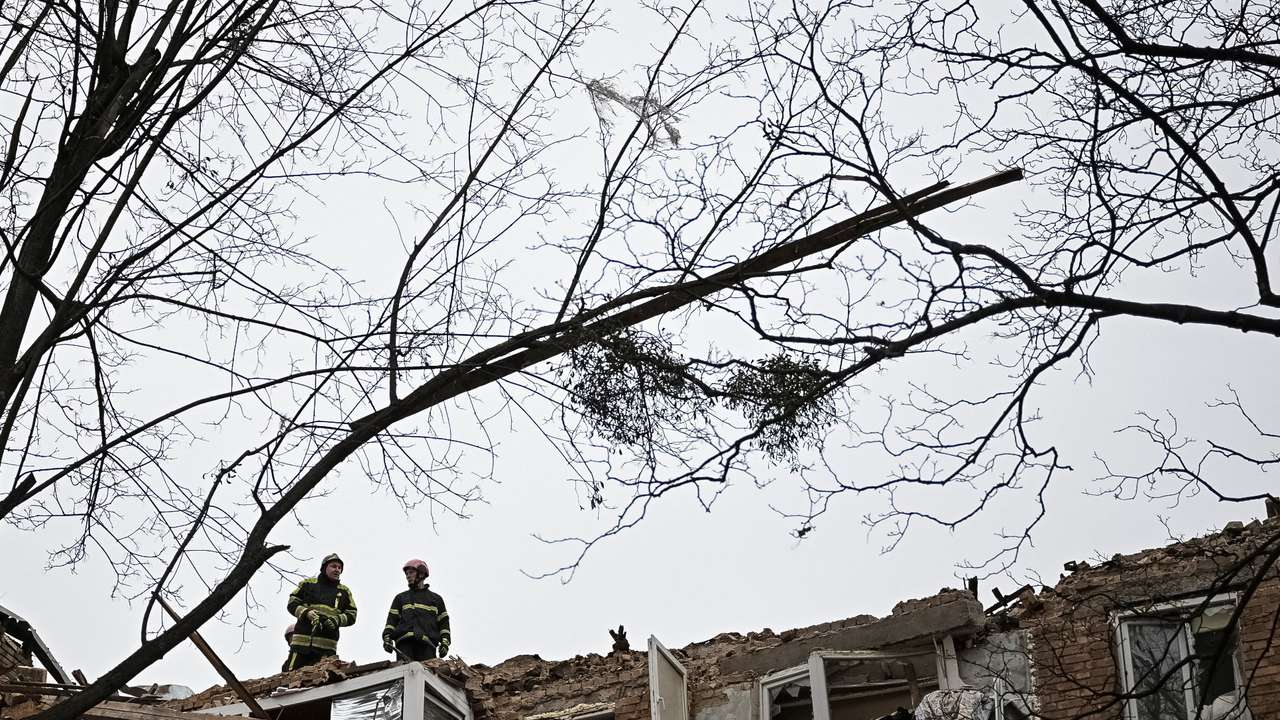 Russian missile and drone strike in Kyiv