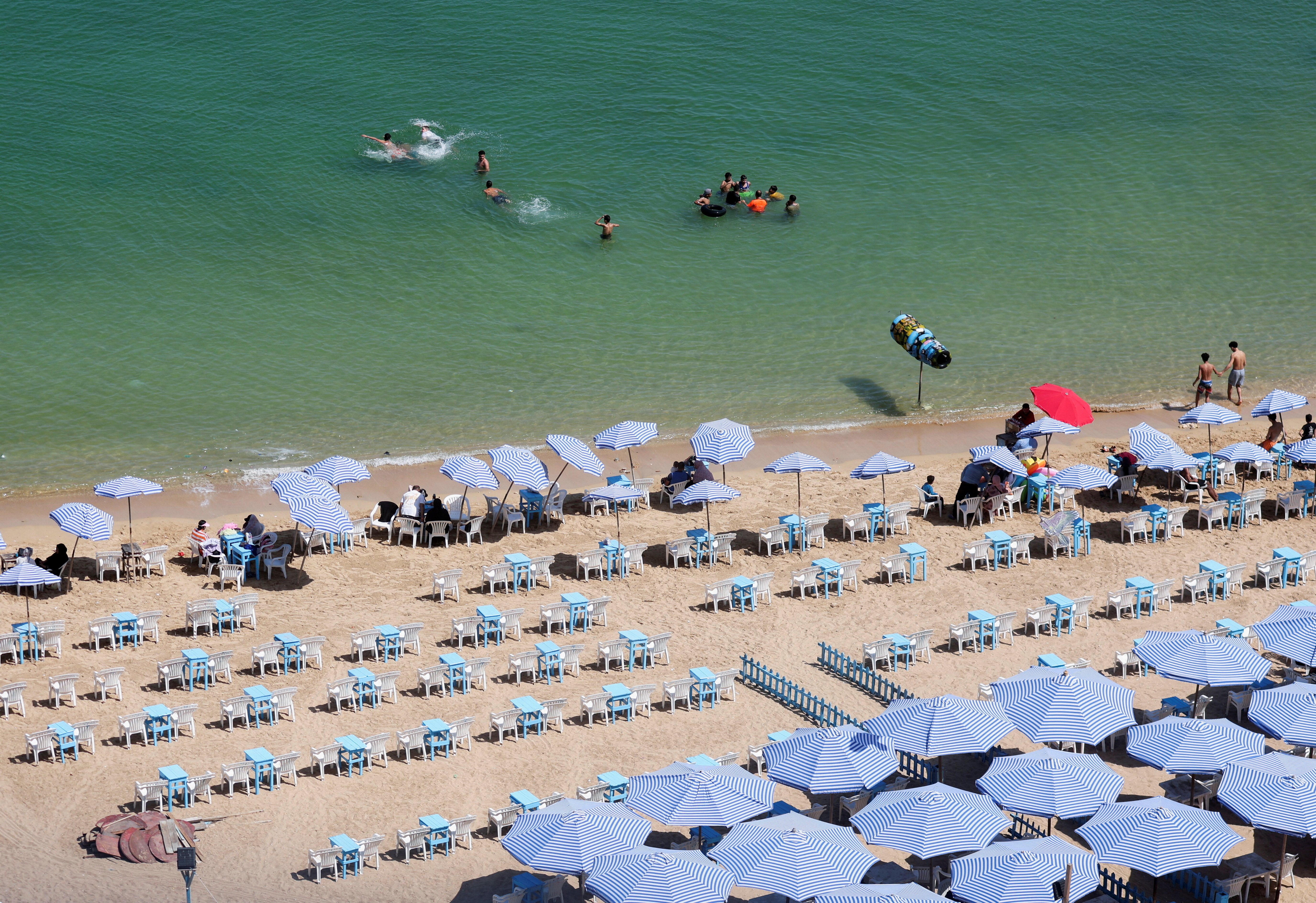 A view of a private beach in the Mediterranean city of Alexandria