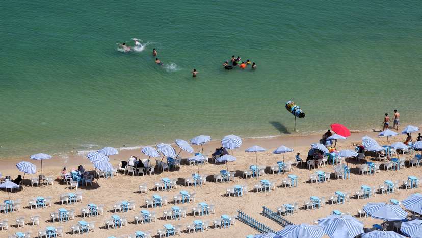 A view of a private beach in the Mediterranean city of Alexandria