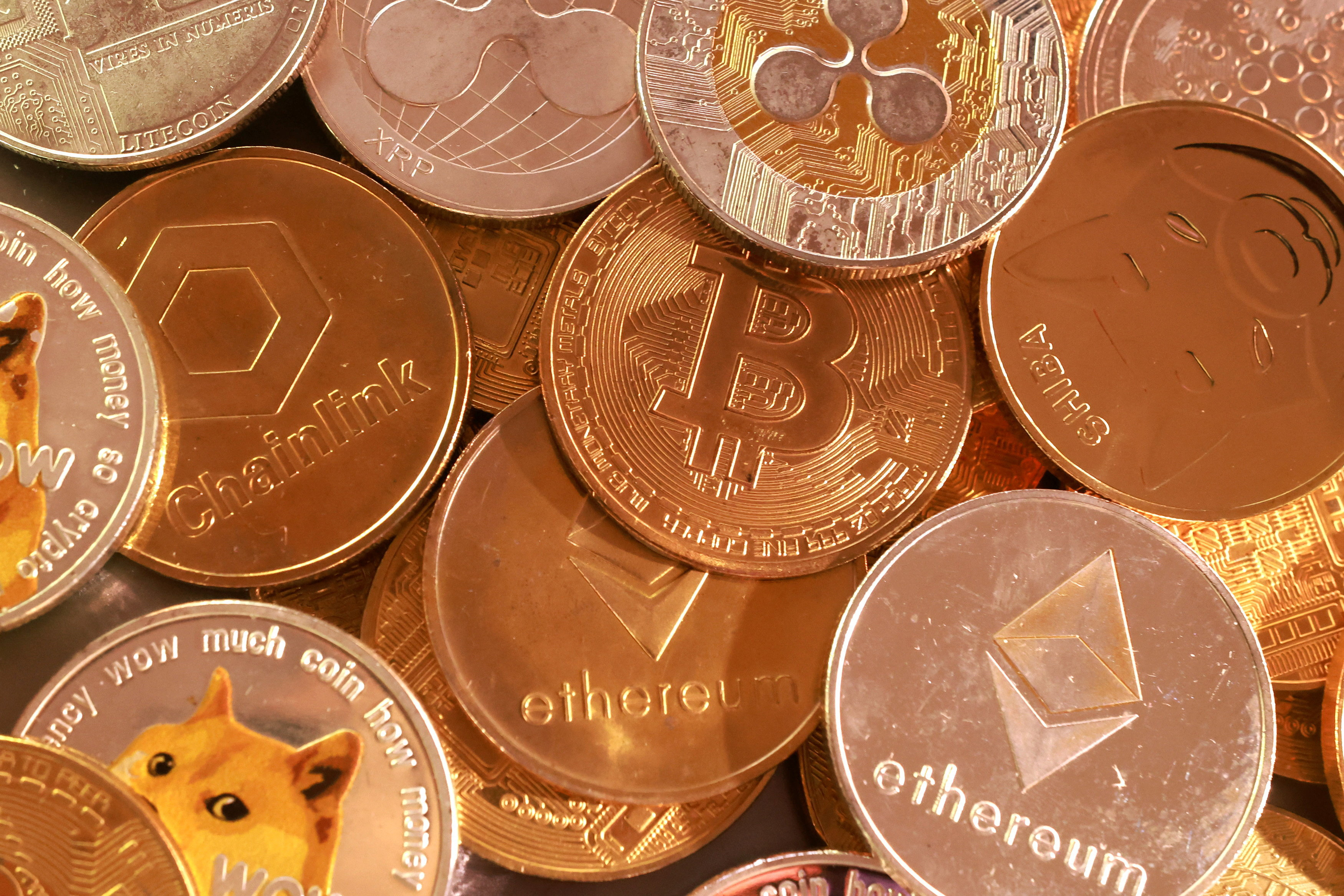 Illustration shows representation of cryptocurrencies