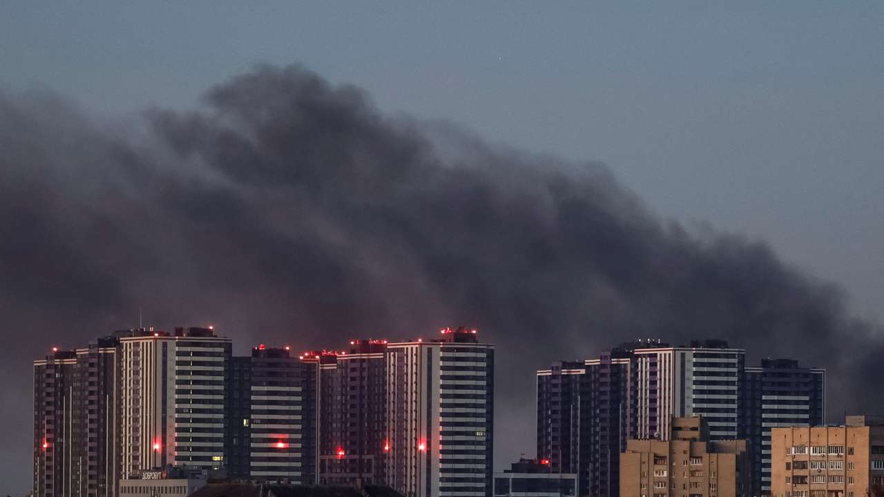 Russian drone strike in Kyiv