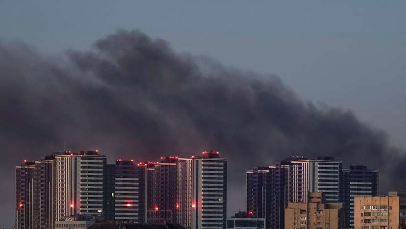 Russian drone strike in Kyiv