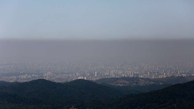 gBuildings are seen amid a layer of smog in the city of Sao Paulo