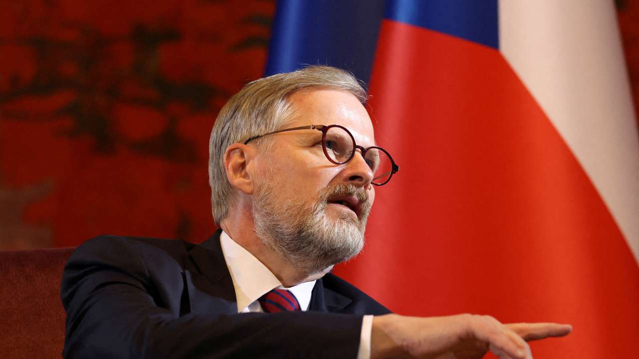 FILE PHOTO: Czech Republic's Prime Minister Petr Fiala attends a meeting in Belgrade