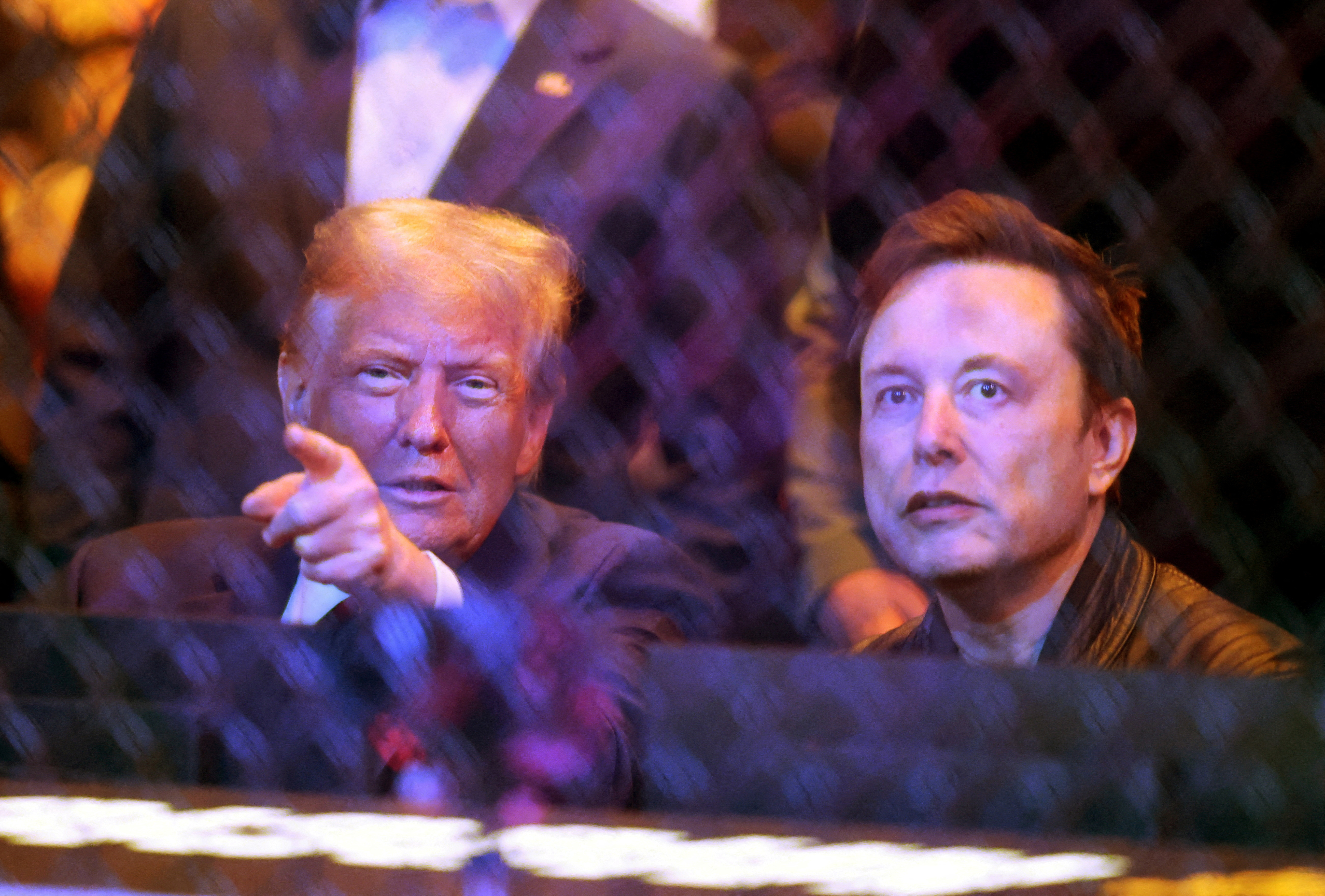 FILE PHOTO: Donald Trump and Elon Musk are seen at an event in New York