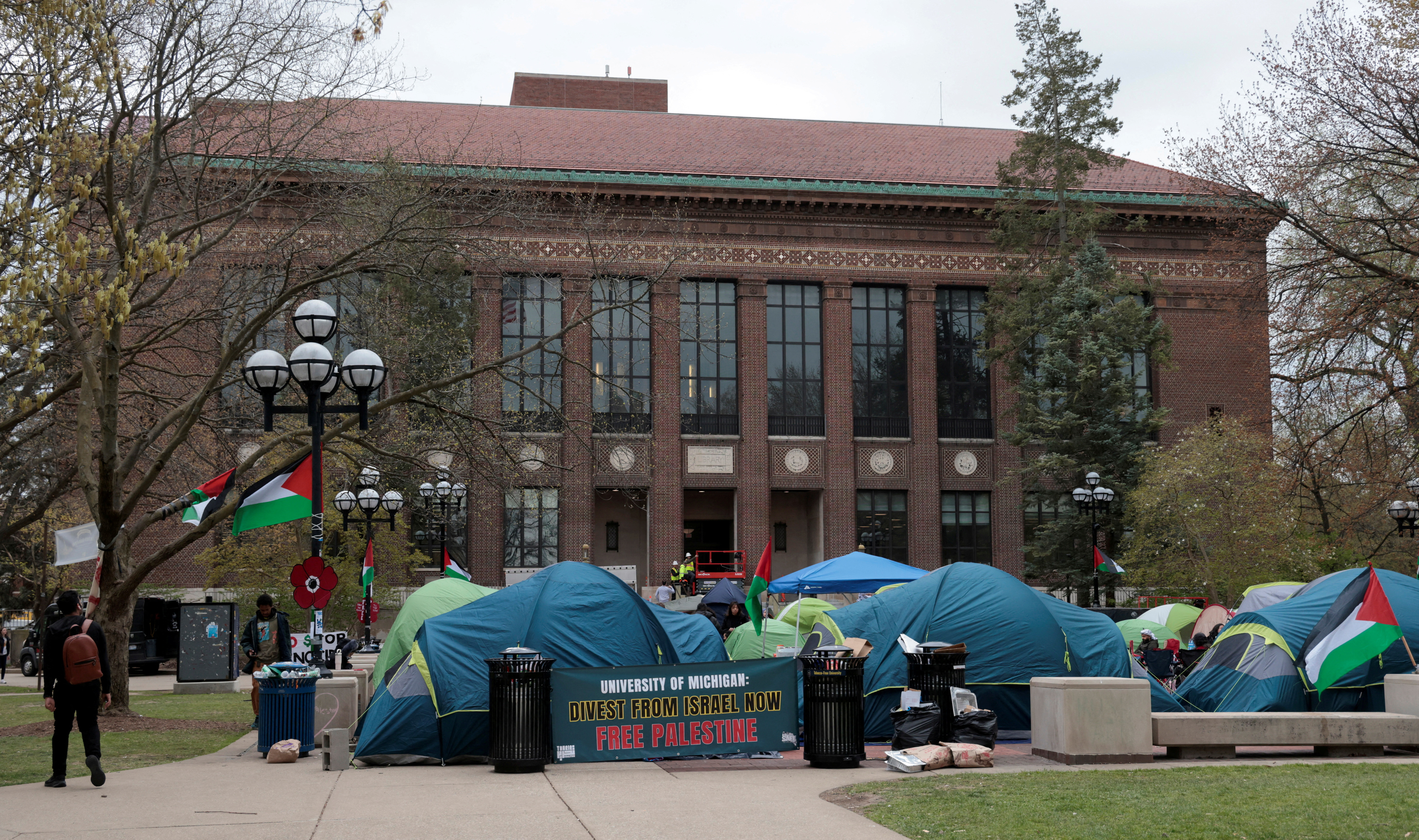 FILE PHOTO: College students protest on University of Michigan campus