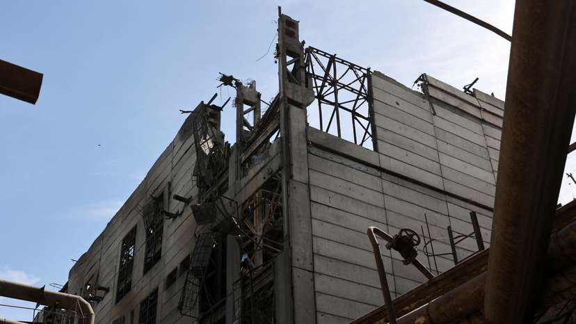 FILE PHOTO: View shows a thermal power plant damaged by recent Russian missile strikes in Ukraine