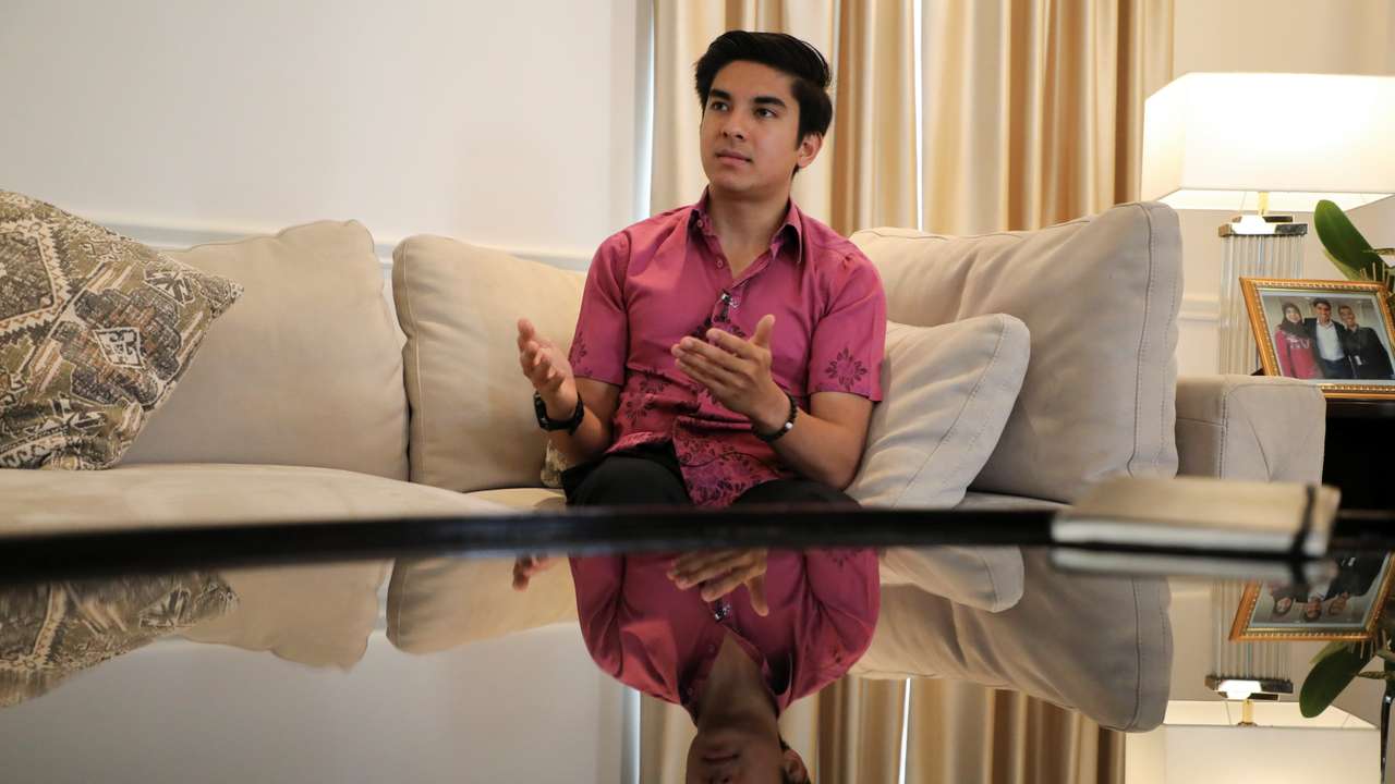 Malaysian politician Syed Saddiq Syed Abdul Rahman speaks during an interview with Reuters in Petaling Jaya
