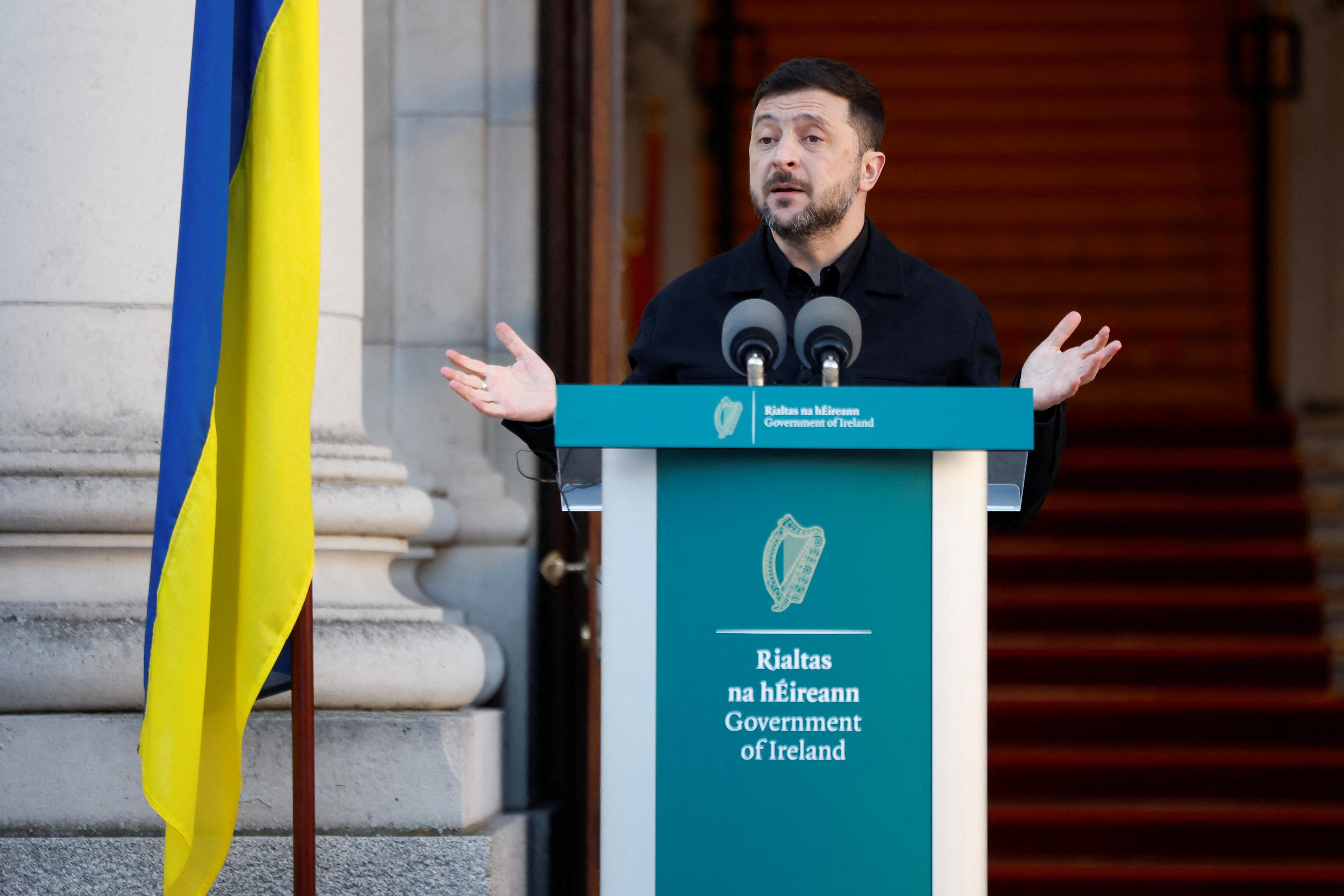 Ukrainian President Volodymyr Zelenskiy visits Ireland