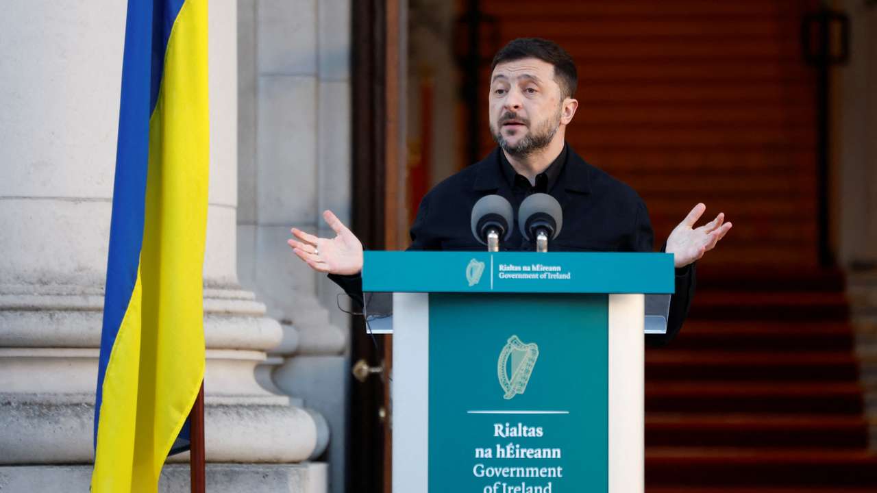 Ukrainian President Volodymyr Zelenskiy visits Ireland