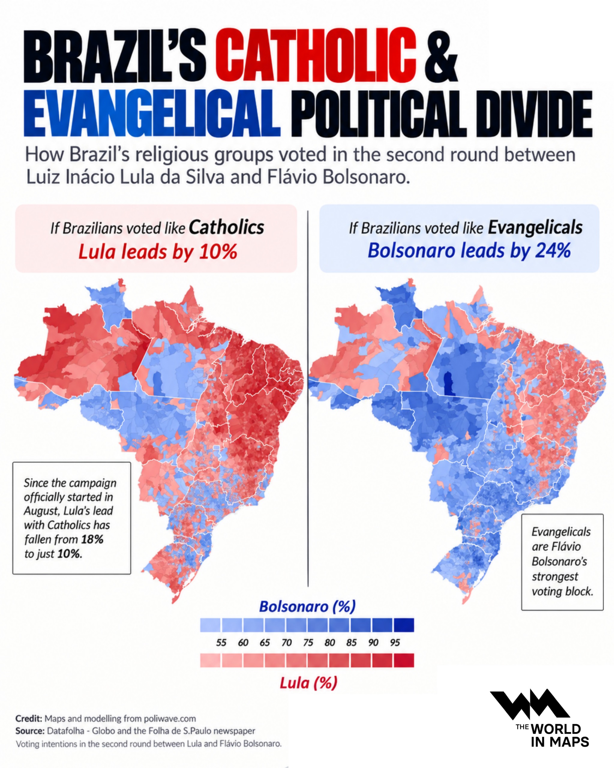 Brazil election 2026: Catholics favour Lula as evangelicals back Flávio Bolsonaro ahead of runoff