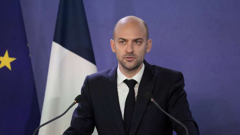 France's Foreign Minister Jean-Noel Barrot gives a press conference after a crisis meeting, in Paris
