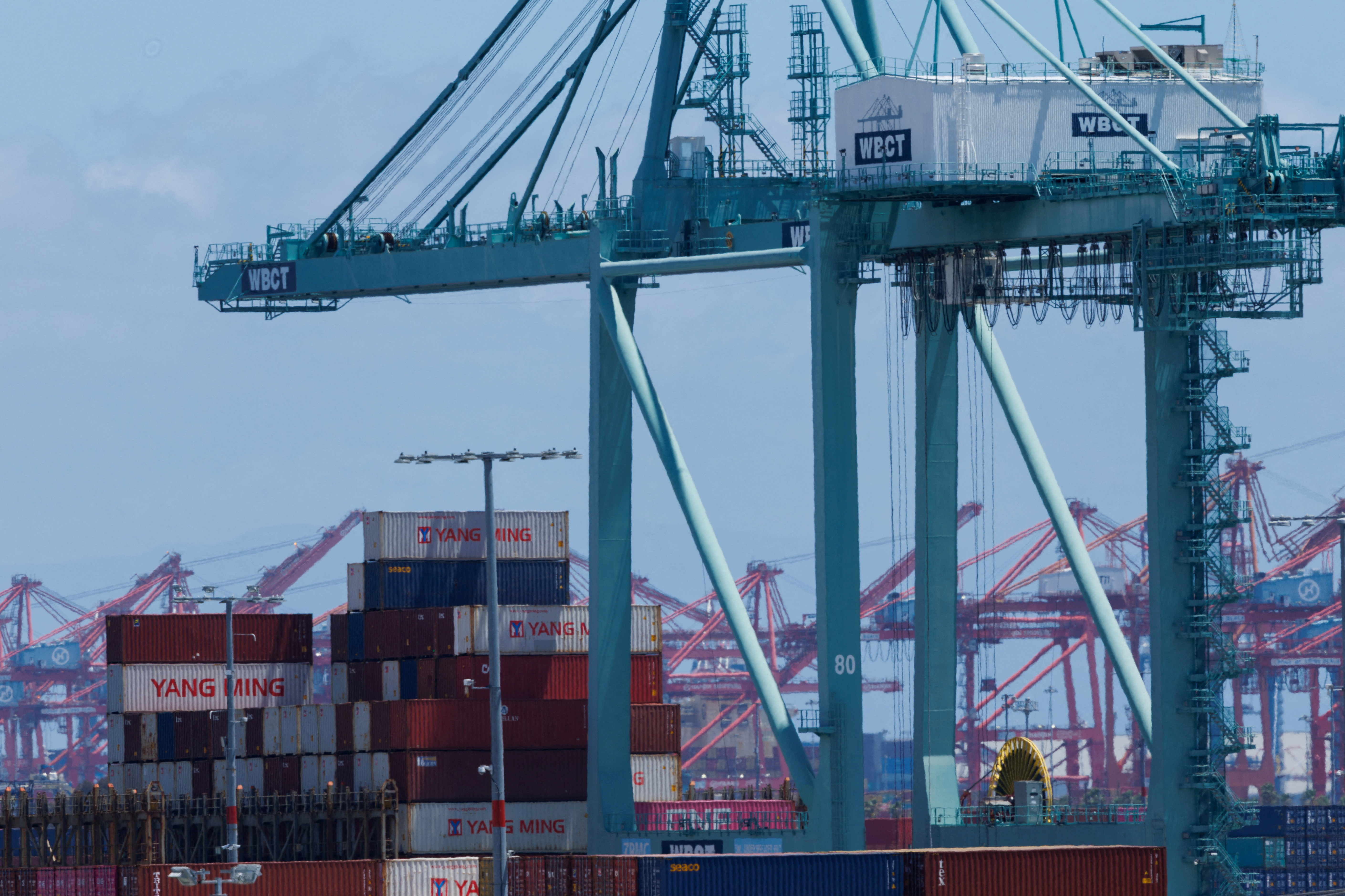FILE PHOTO: Chinese shipping containers are shown at the Port of Los Angeles
