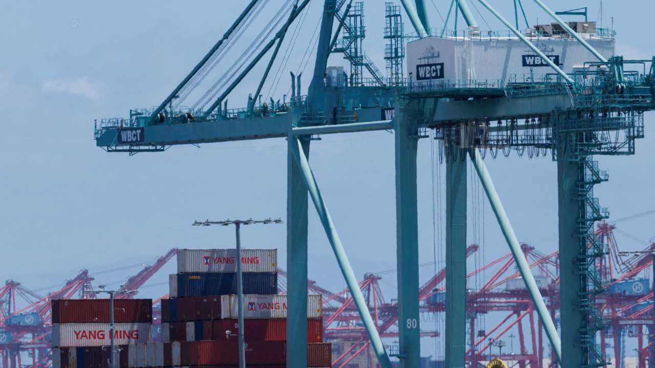 FILE PHOTO: Chinese shipping containers are shown at the Port of Los Angeles