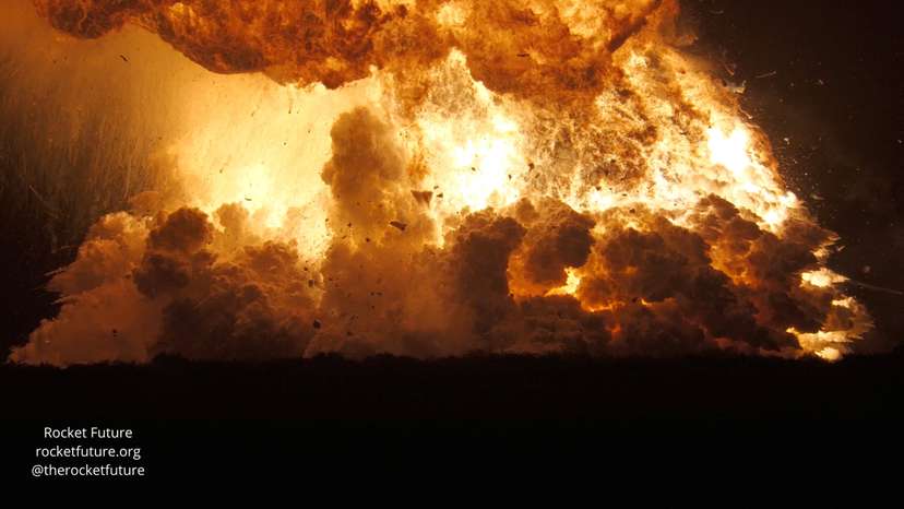 Flames rise as a SpaceX rocket explodes in Brownsville