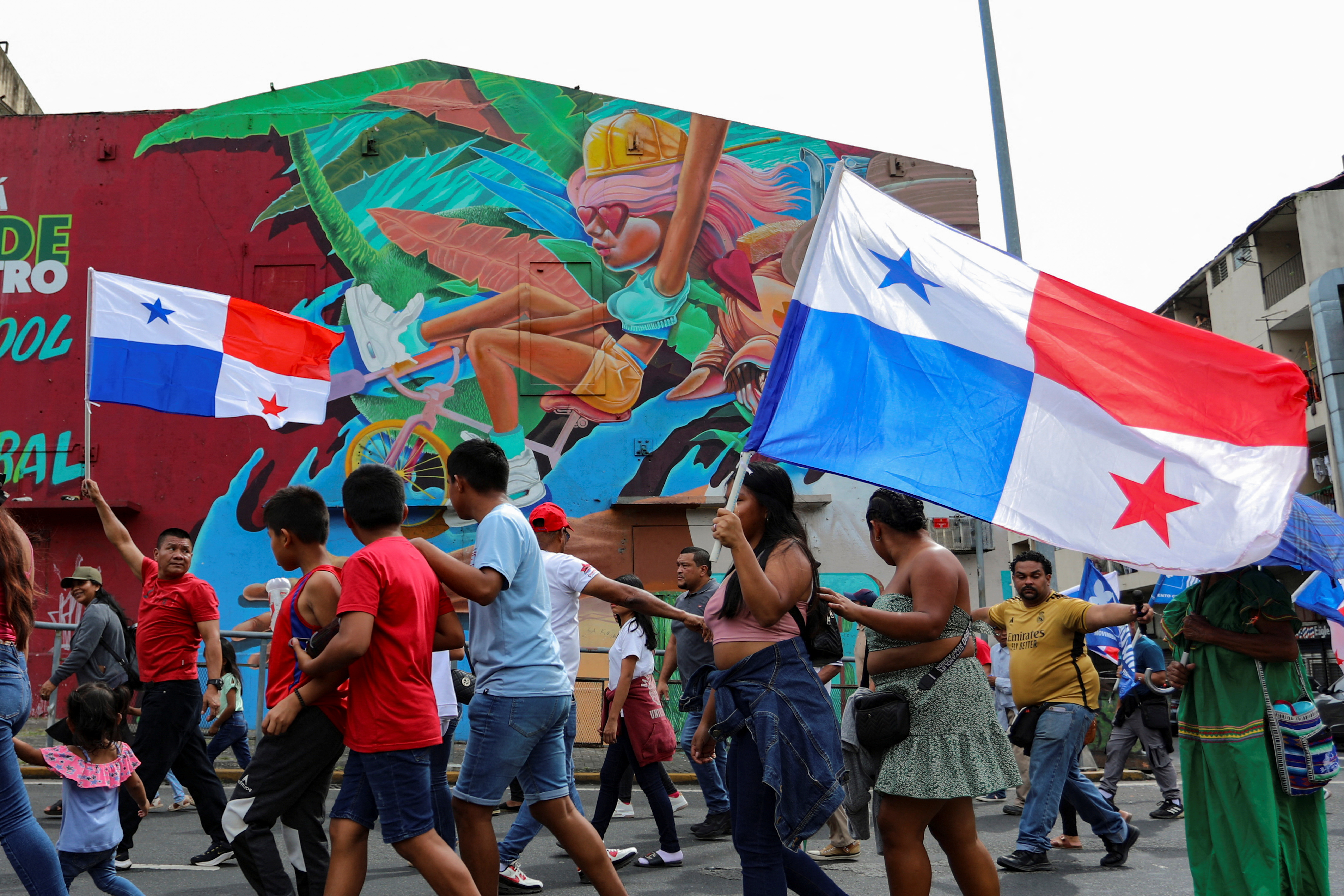 Panamanians march to mark Martyr's Day, in Panama City