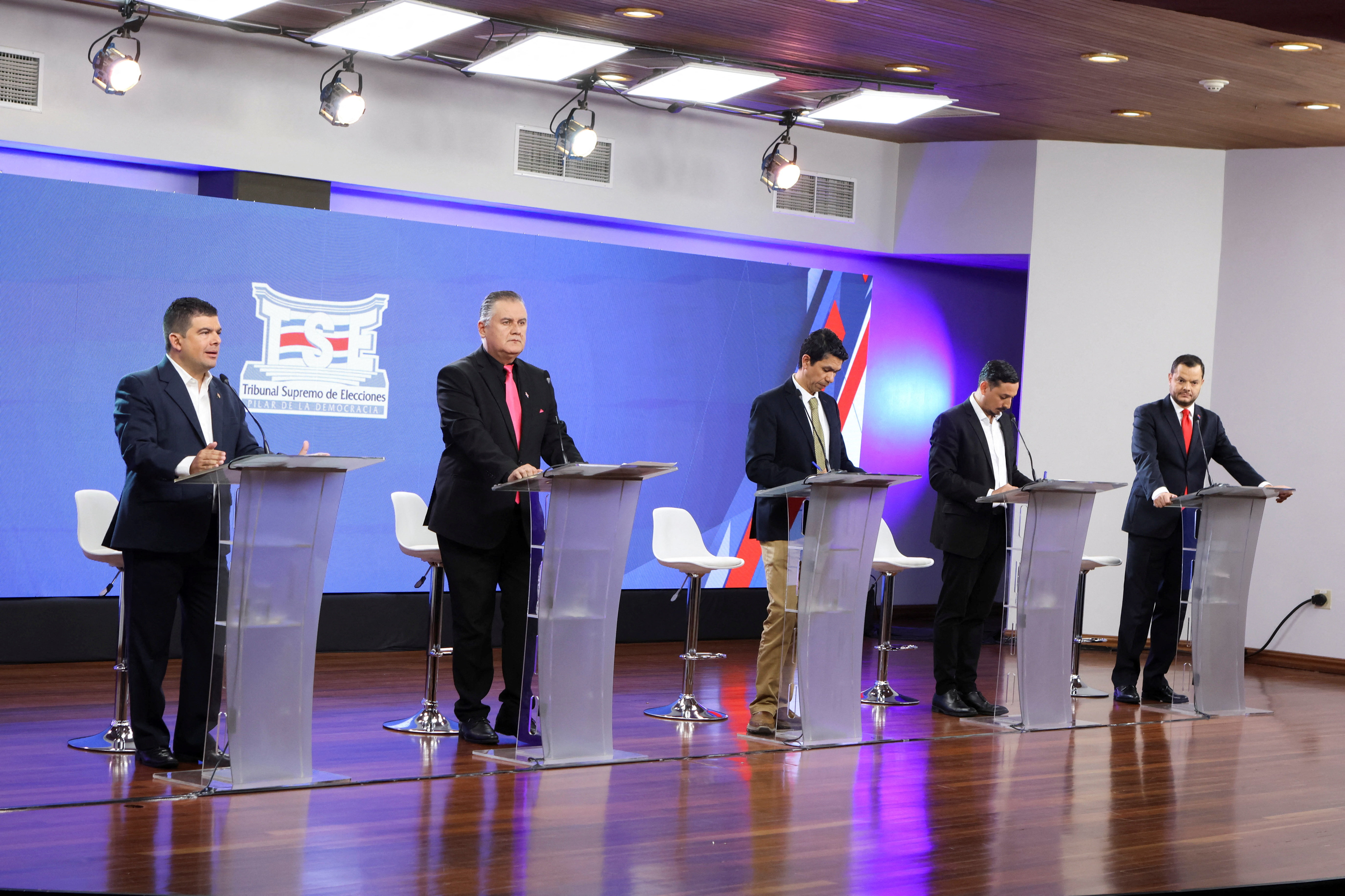 Costa Rica presidential candidates participate in a debate organized by the Supreme Electoral Tribunal