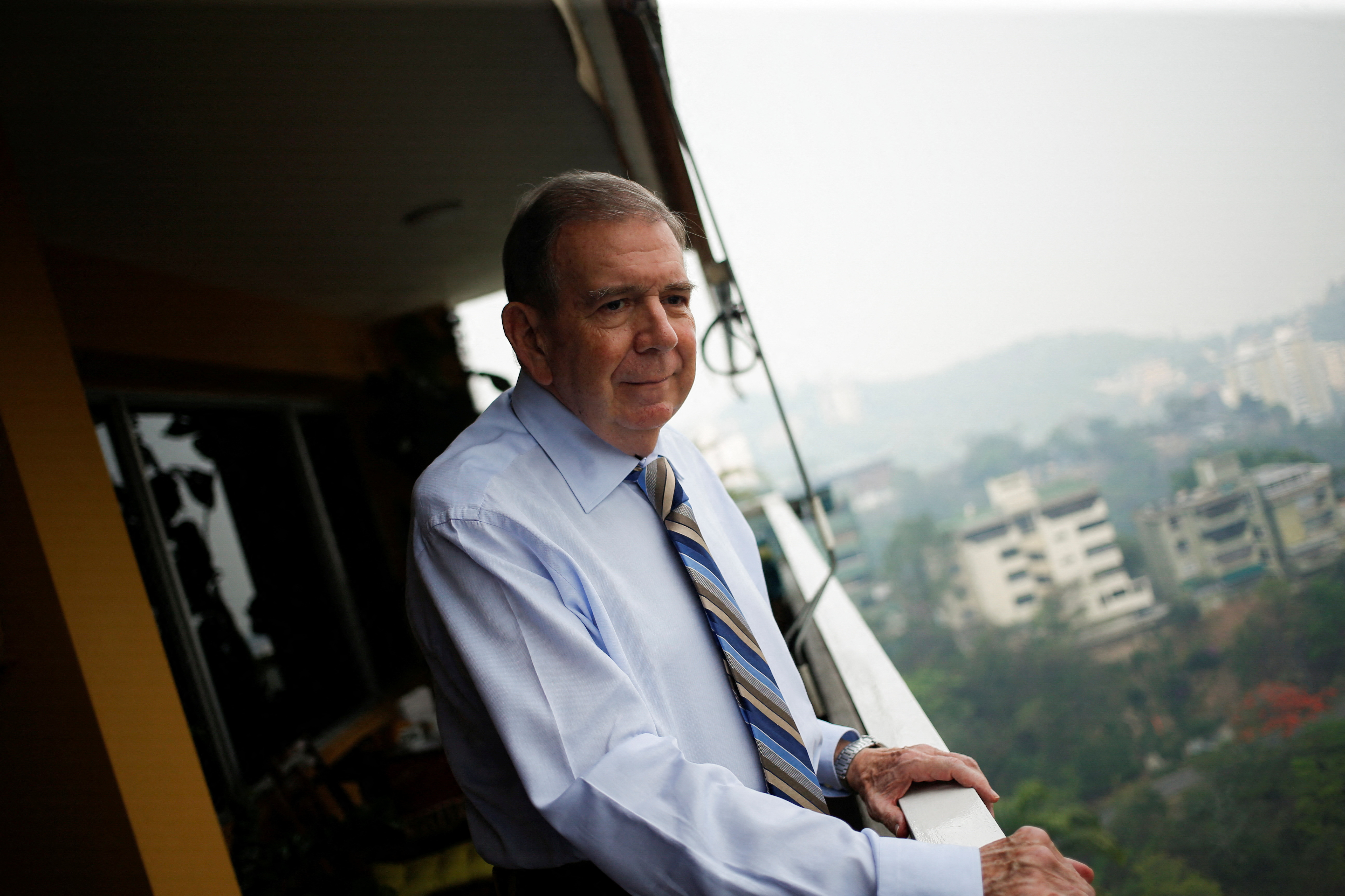 Venezuelan opposition presidential candidate Edmundo Gonzalez speaks to Reuters, in Caracas