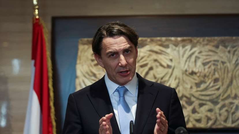 U.S. envoy Amos Hochstein speaks during a press conference after meeting with Lebanese Parliament Speaker Nabih Berri in Beirut