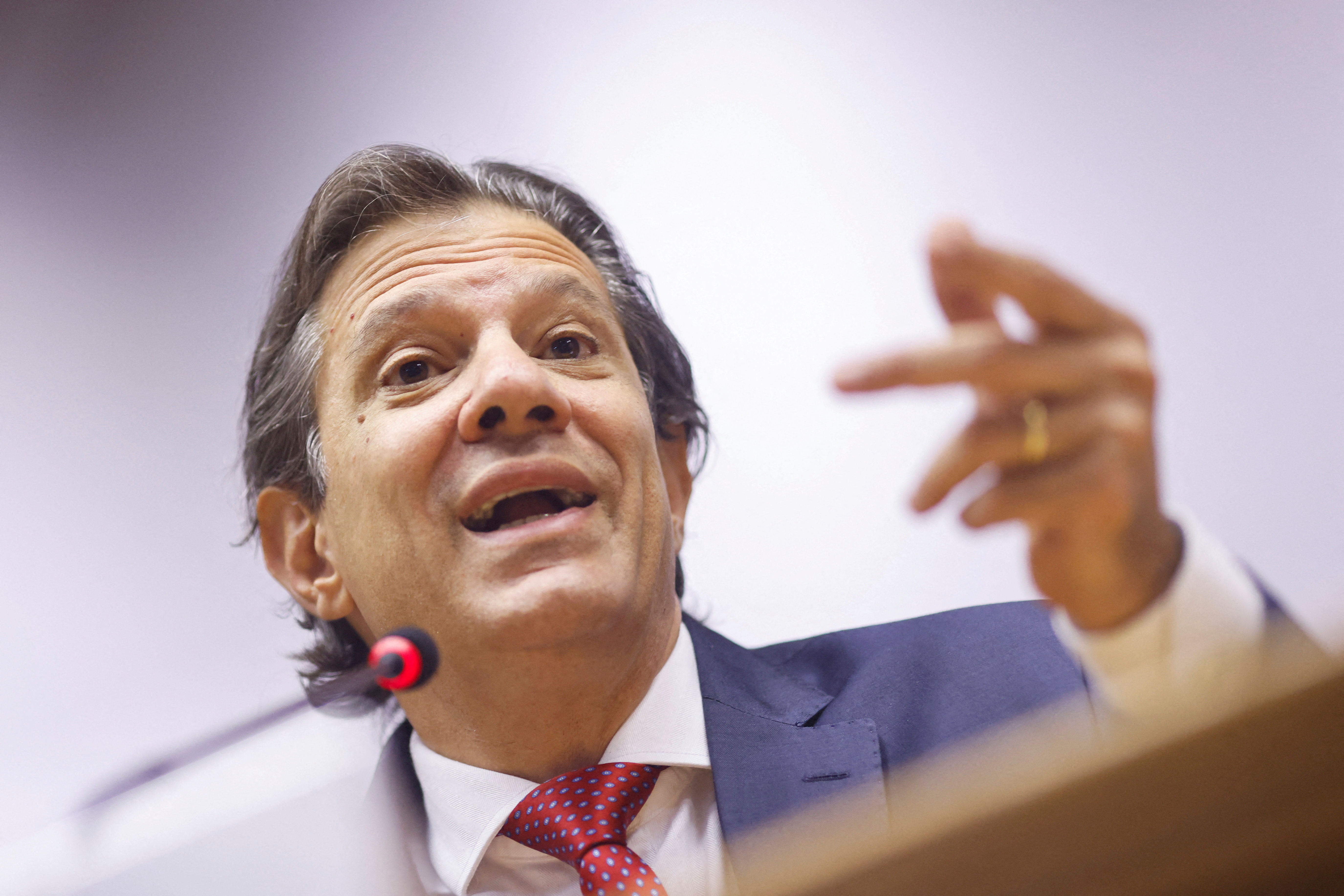 FILE PHOTO: Brazil's Finance Minister Fernando Haddad attends a press conference in Brasilia