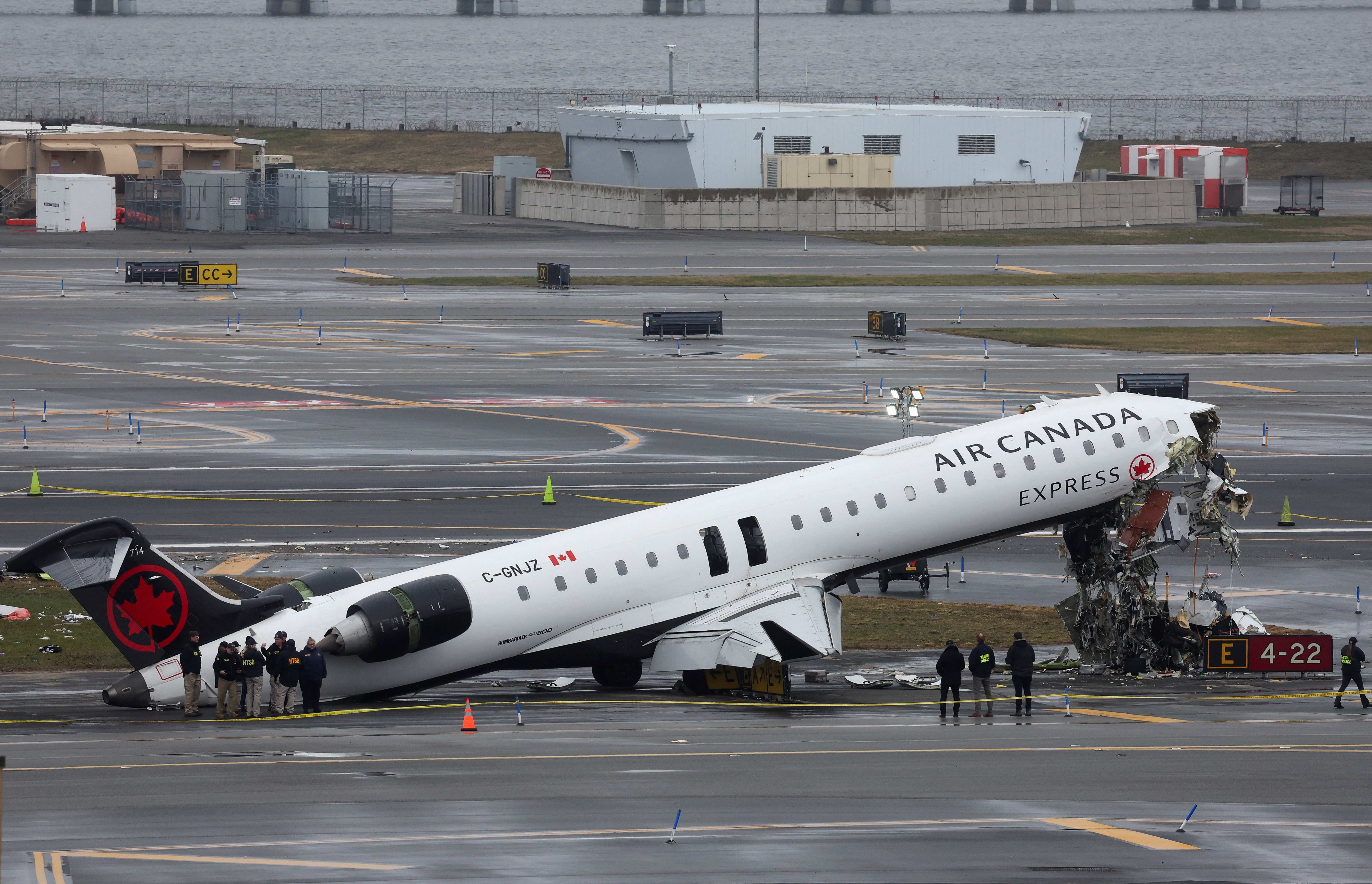 Air Canada Express jet collides with a ground vehicle at LaGuardia airport
