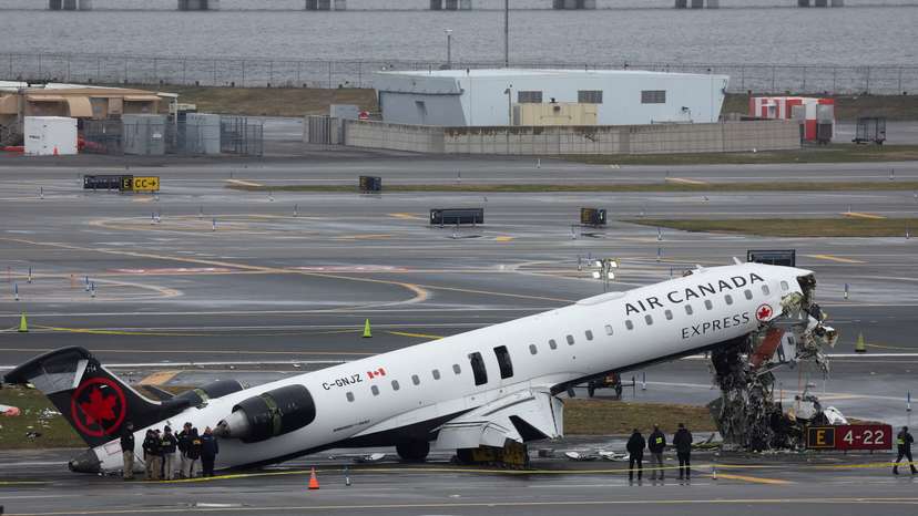 Air Canada Express jet collides with a ground vehicle at LaGuardia airport
