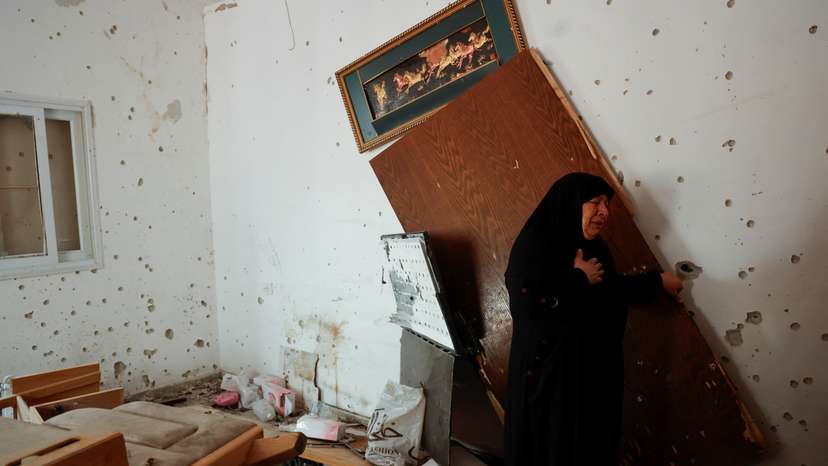 Aftermath of an Israeli raid at Nur Shams camp, in Tulkarm