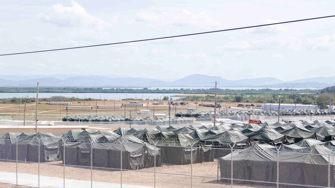 Newly erected holding tents for detained migrants are seen at Naval Station Guantanamo Bay