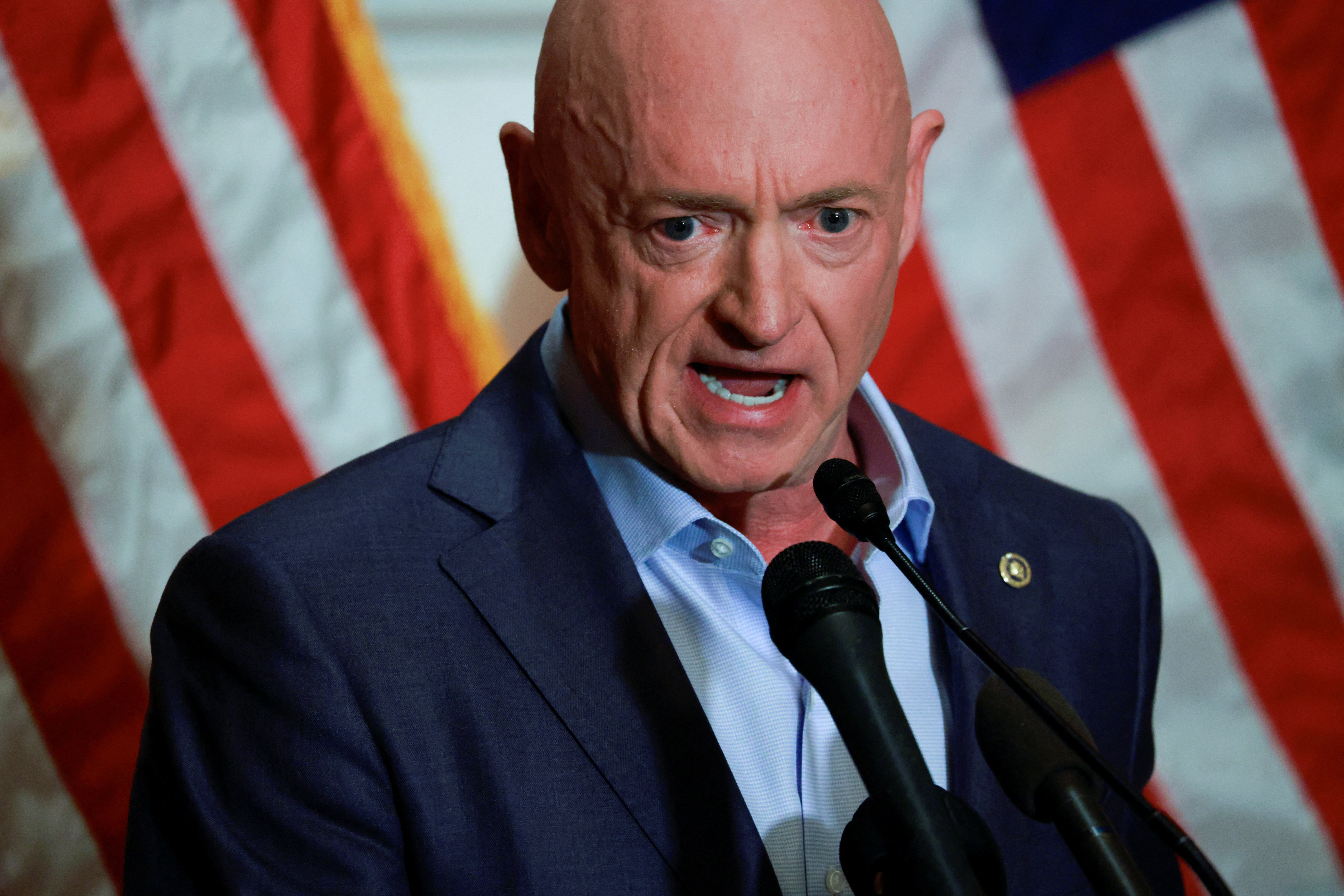 U.S. Senator Kelly holds a press conference at the U.S. Capitol in Washington