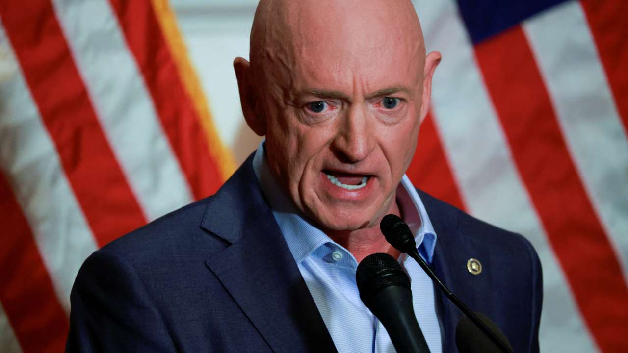 U.S. Senator Kelly holds a press conference at the U.S. Capitol in Washington